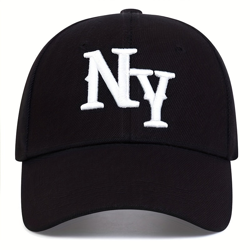 1pc Unisex Stylish NY Pattern Sunshade Adjustable Baseball Cap - Perfect for Spring and Autumn Travel, Seaside Party, Casual Daily Wear - Breathable, Lightweight, and Comfortable