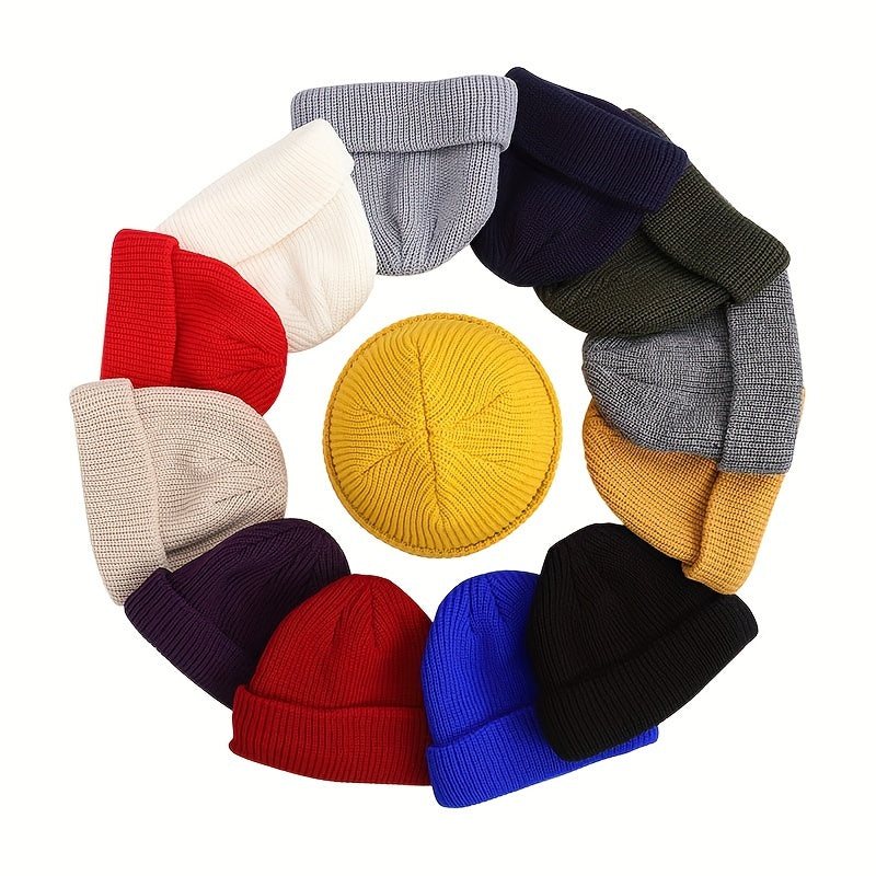 1pc Stylish Men's Knitted Hip-Hop Hat - Fashionable Street Wear Accessories for Gift Giving - Highly Elastic, Soft, and Warm