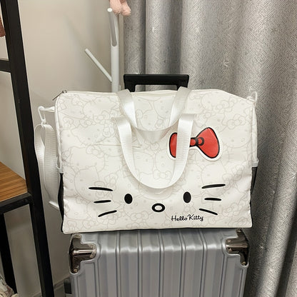 Adorable HelloKitty Large Shoulder Bag - Cute Cartoon Design, Spacious Capacity, Ideal for Fitness, Gym & Travel - Versatile Crossbody Handbag