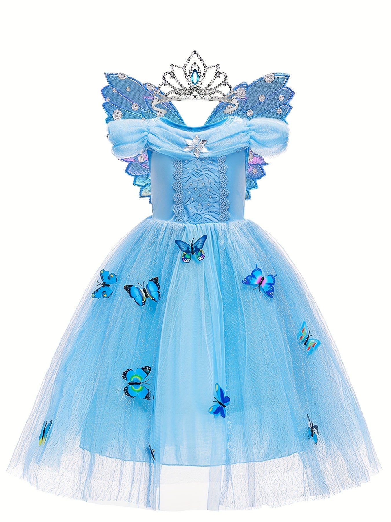 Girl's Princess Dress With Accessories Set, Multiple Choices, Fairy Tale Character Cosplay Costume, Kids Clothes For Halloween Holiday Party Prom Birthday Performance, As Gift