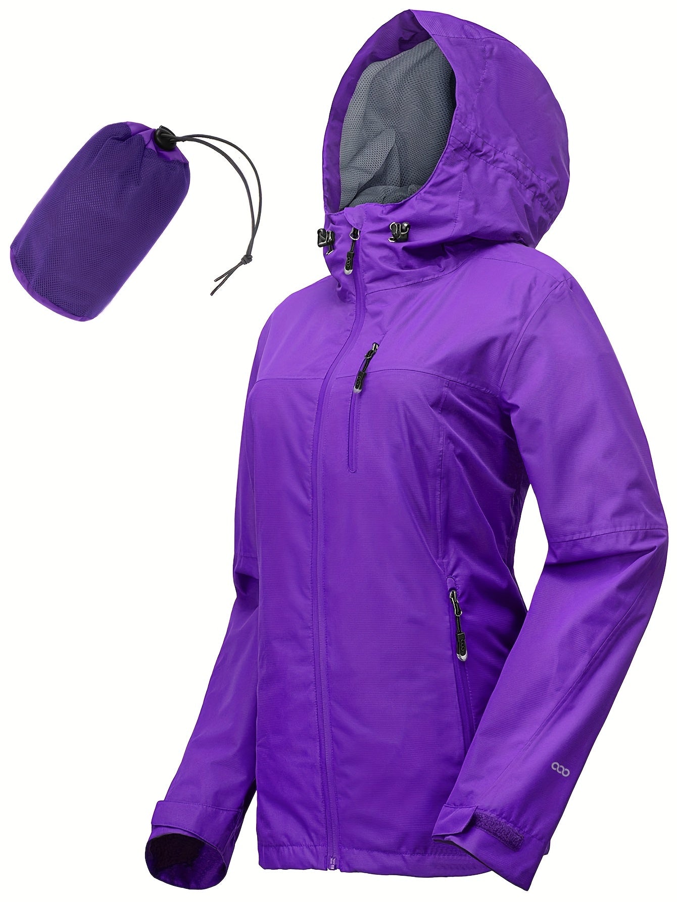 33,000ft Women's Packable & Lightweight Rain Jacket - Waterproof, Ideal for Outdoor Adventures, Adjustable Hood, Windproof with Inner Pocket