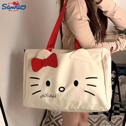 Hello Kitty Waterproof Travel Handbag: Stain-Resistant, Lightweight with Floral Design - Secure & Roomy, Perfect for Office