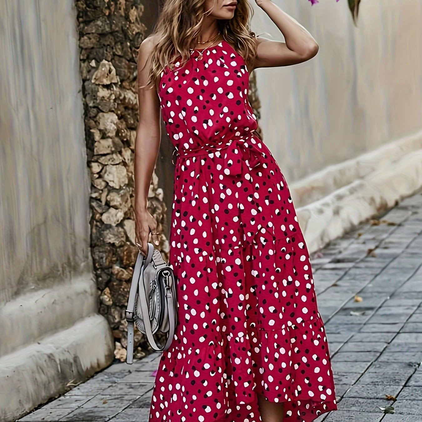 IKEARLAX Flirty Floral Print Spaghetti Strap Dress - Lightweight & Flowy Ruffle Hem Design - Perfect for Spring & Summer - Stylish Casual Wear for Women