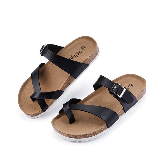 119 Cross-Border  Summer New Beach Slippers One Piece Dropshipping Couple Sandals Women's Foreign Trade plus Size Wholesale