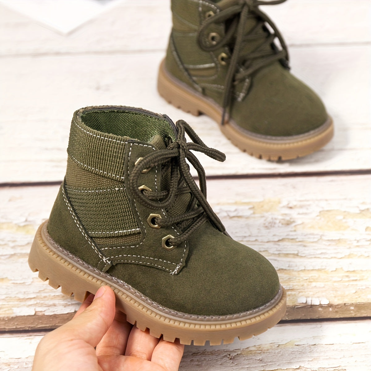 Classic Lace Up Boots For Boys Kids, Comfortable Non Slip Boots For Indoor Outdoor Travel, All Seasons