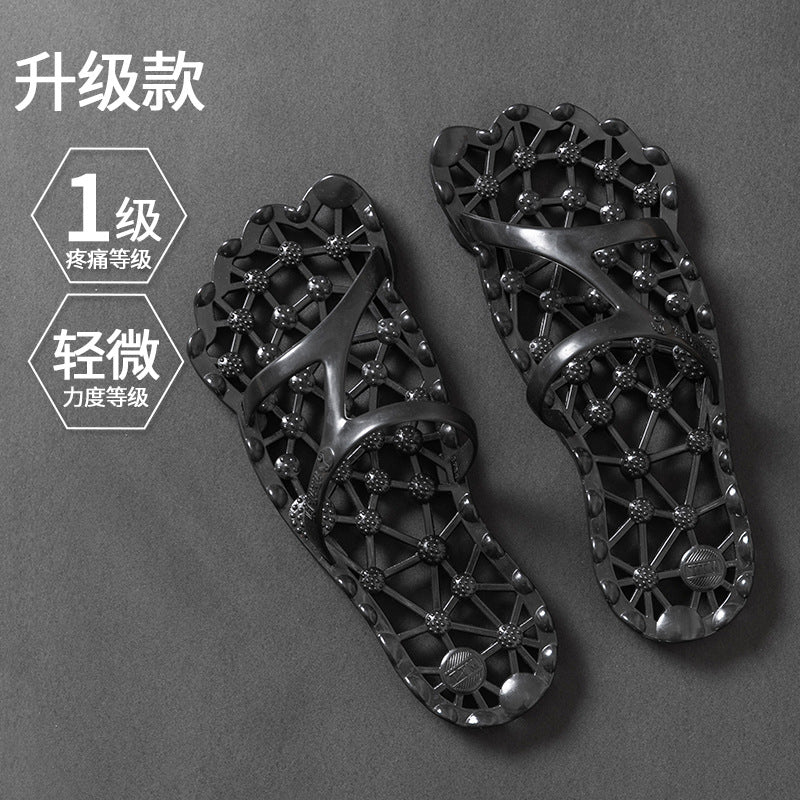 Red Slippers Women's Summer Couple Massage Women's Outer  New Summer PVC Finger Pressure Slippers Health Shoes