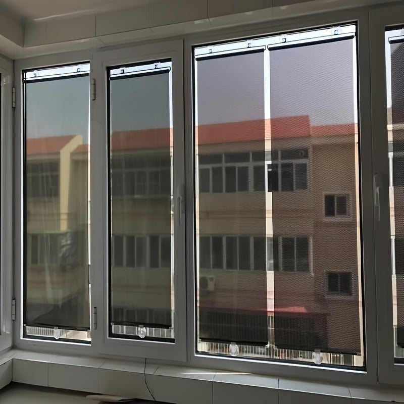 1pc Sunshade Roller Shades - Non-Perforated Retractable Window Curtains for Kitchen Balconies with Sunscreen and Thermal Insulation Functions