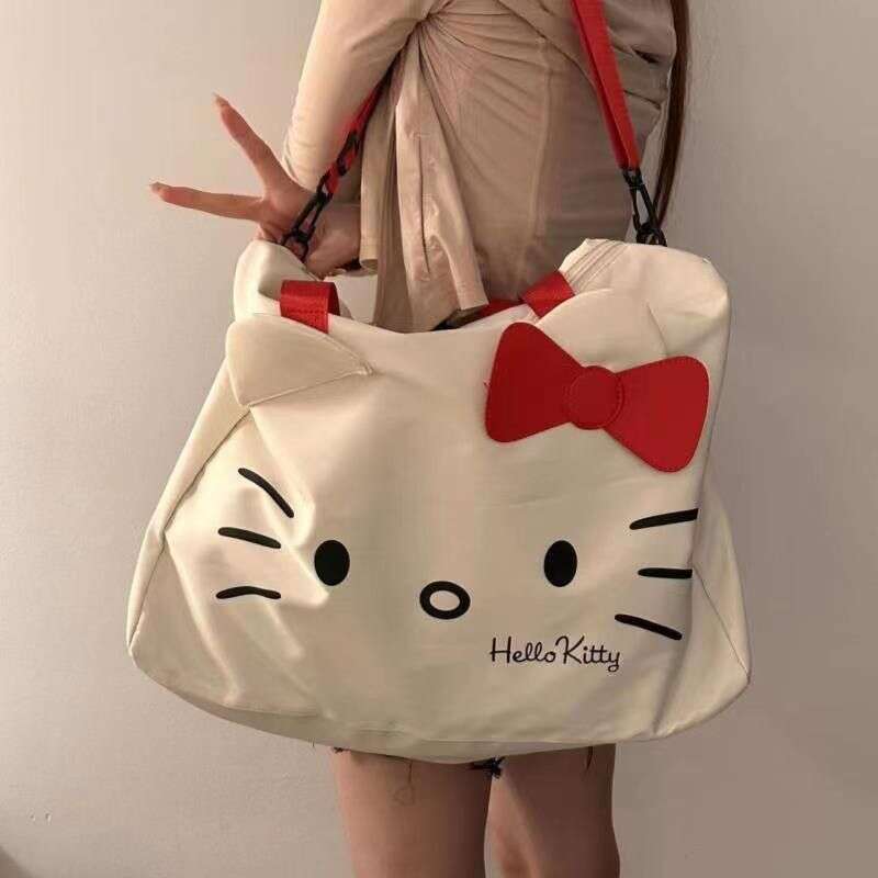 Hello Kitty Waterproof Travel Handbag: Stain-Resistant, Lightweight with Floral Design - Secure & Roomy, Perfect for Office