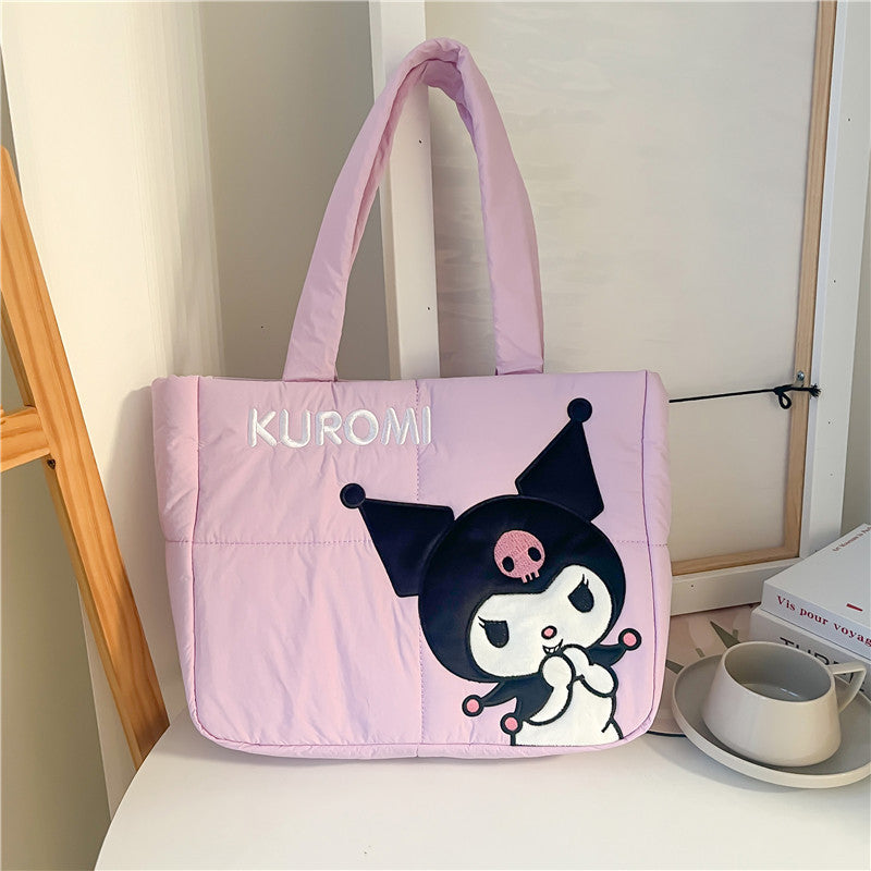 1 Pc Sanrio Kawaii Hello Kitty, Kuromi Etc Pattern Shoulder Bag, Sweet Style Cute Handbag For Women