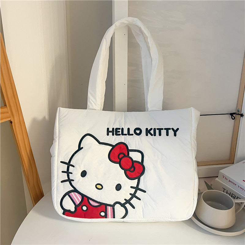 1 Pc Sanrio Kawaii Hello Kitty, Kuromi Etc Pattern Shoulder Bag, Sweet Style Cute Handbag For Women