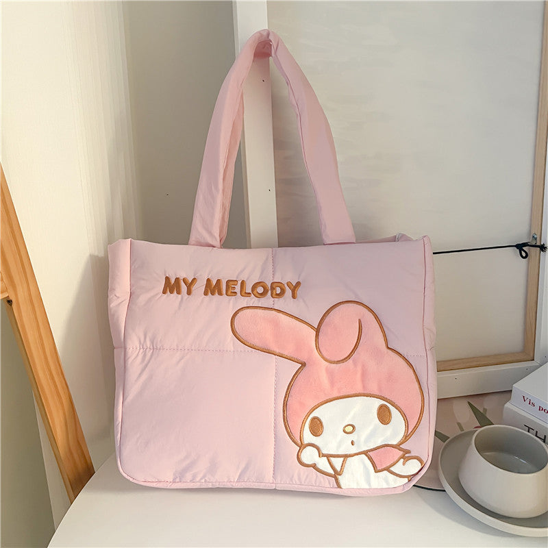 1 Pc Sanrio Kawaii Hello Kitty, Kuromi Etc Pattern Shoulder Bag, Sweet Style Cute Handbag For Women