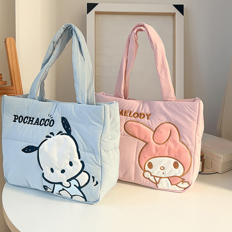 1 Pc Sanrio Kawaii Hello Kitty, Kuromi Etc Pattern Shoulder Bag, Sweet Style Cute Handbag For Women