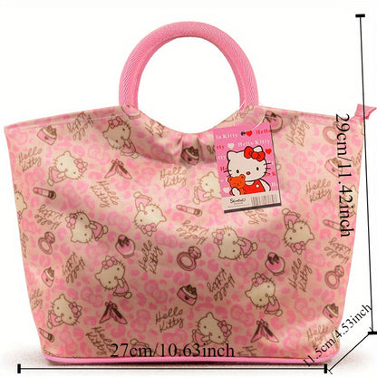 Adorable HelloKitty Cartoon Anime Oxford Tote Bag - Durable Storage for Travel & Daily Use - Kawaii Design for Fashion Fans