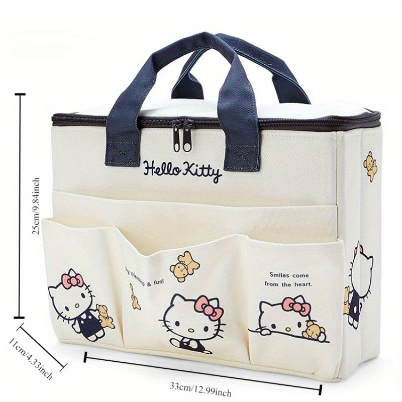 Hello Kitty Large Tote Bag - Adorable Cartoon Design, Spacious & Stylish Carryall for Daily Use, With Handy Pockets for Organization