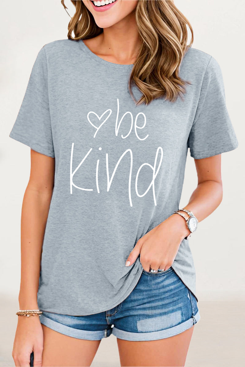 Casual Letter Print O Neck T-Shirts