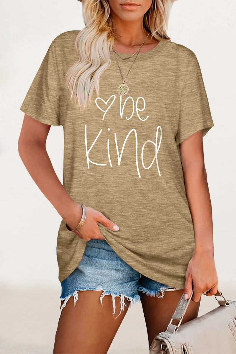 Casual Letter Print O Neck T-Shirts