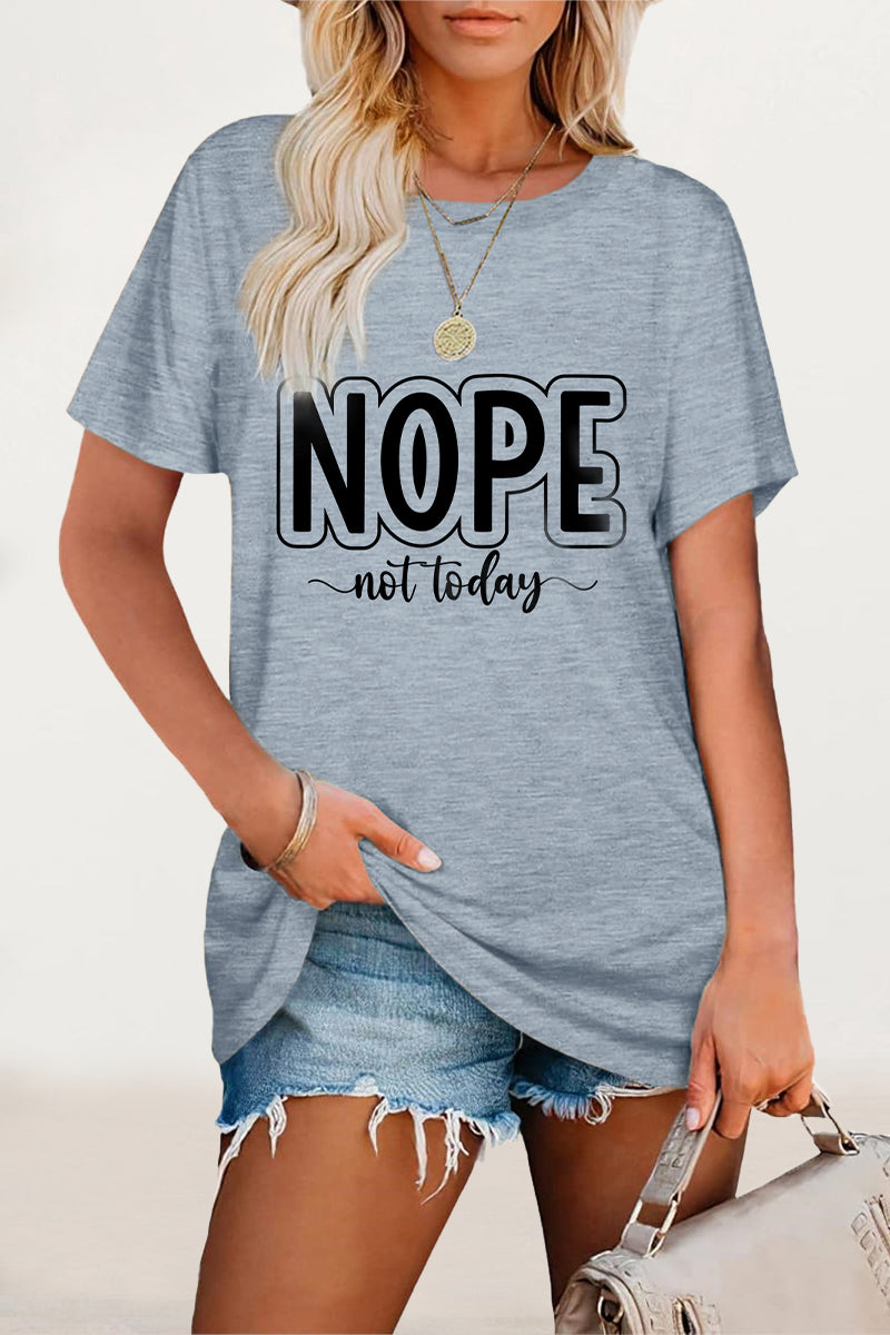 Casual Letter Print O Neck T-Shirts