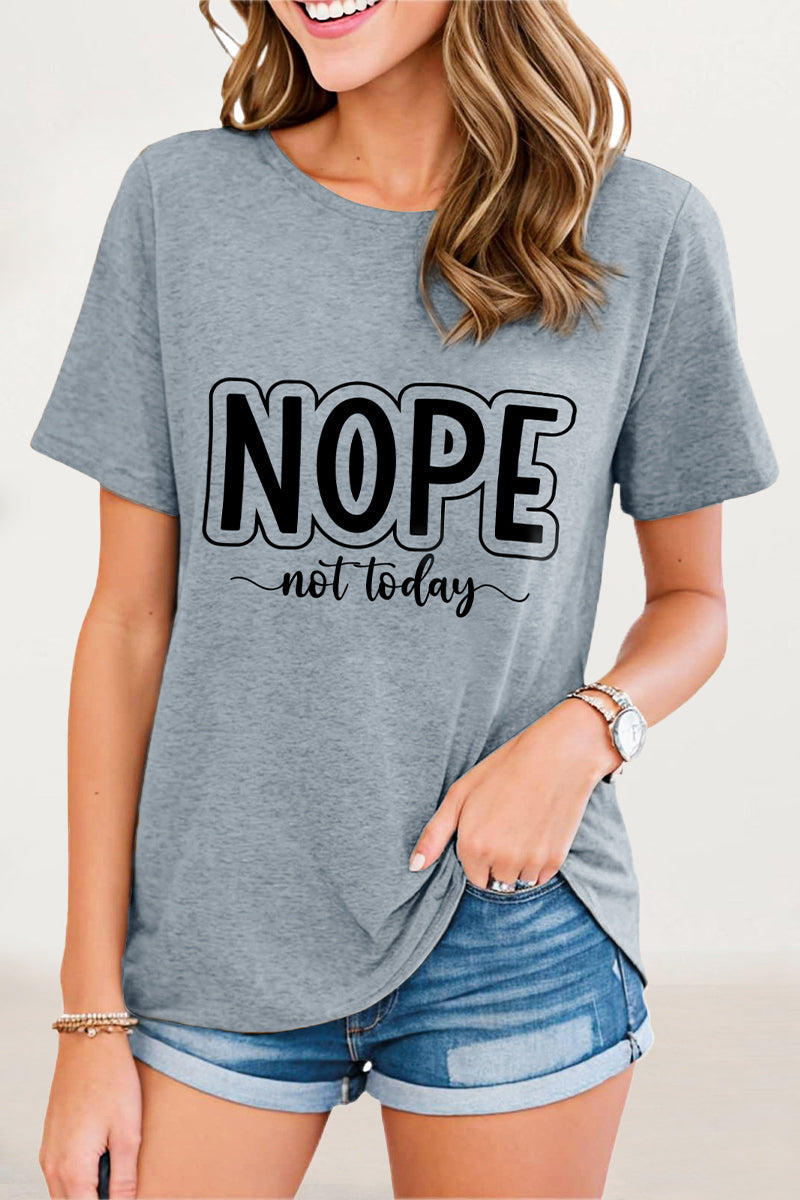 Casual Letter Print O Neck T-Shirts