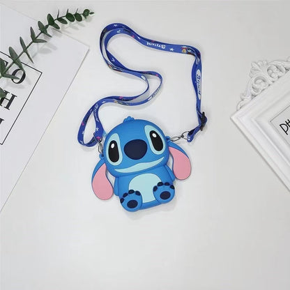 Disney Stitch Silicone Crossbody Bag With Adjustable Strap - Zippered Coin Purse & Handbag