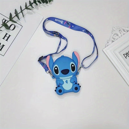 Disney Stitch Silicone Crossbody Bag With Adjustable Strap - Zippered Coin Purse & Handbag