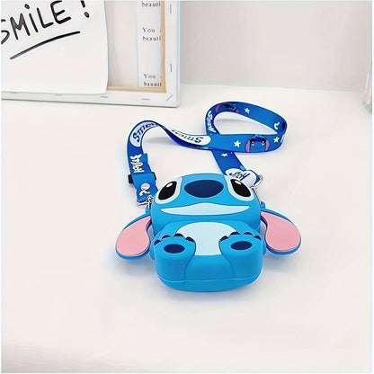 Disney Stitch Silicone Crossbody Bag With Adjustable Strap - Zippered Coin Purse & Handbag