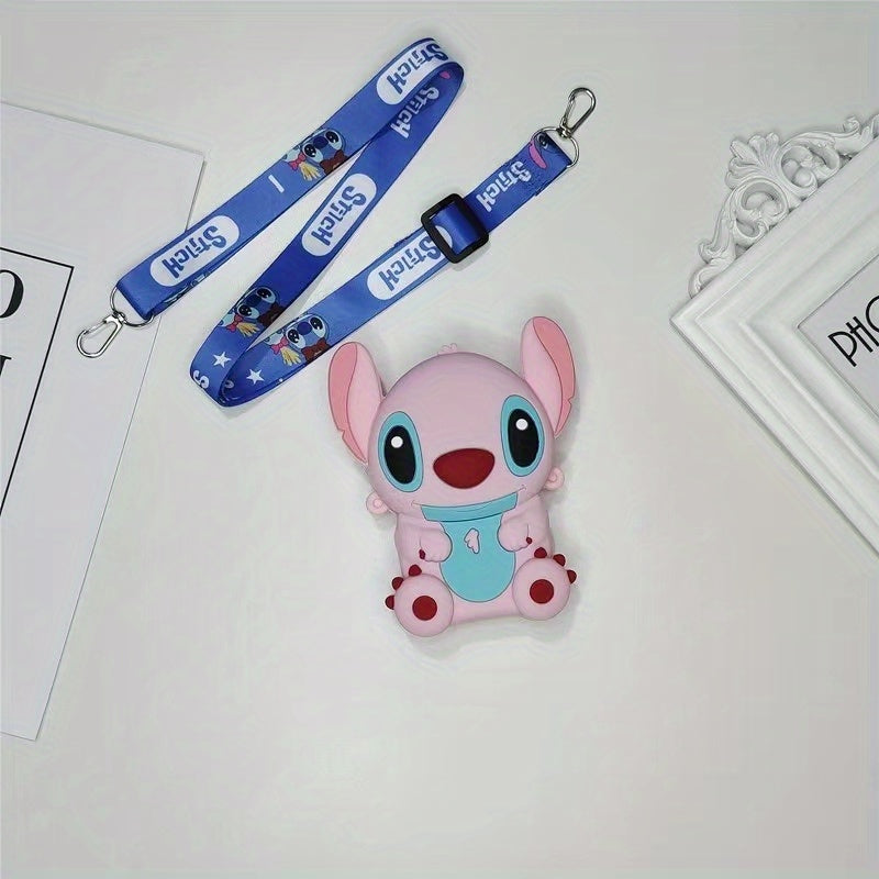 Disney Stitch Silicone Crossbody Bag With Adjustable Strap - Zippered Coin Purse & Handbag