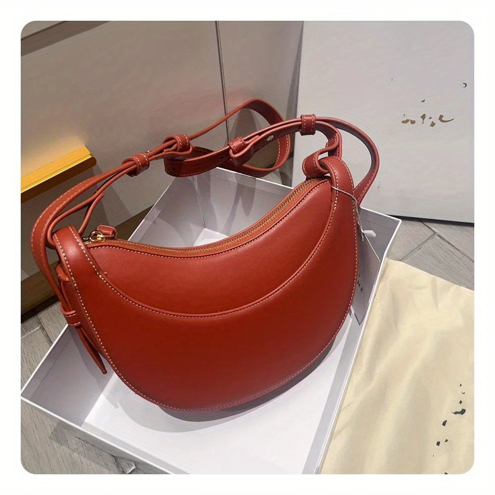 Genuine Leather French Niche Underarm Adjustable Crossbody Women's Bags Classic Vintage Saddle Bags Single Shoulder Handbags