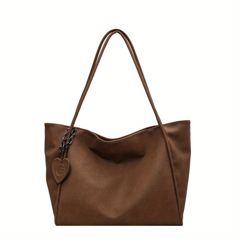 Chic Khaki Tote Bag for Women - Spacious & Stylish, Durable Faux Leather with Secure Clasp Closure