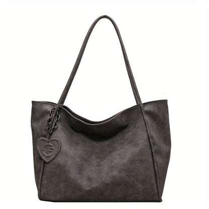 Chic Khaki Tote Bag for Women - Spacious & Stylish, Durable Faux Leather with Secure Clasp Closure