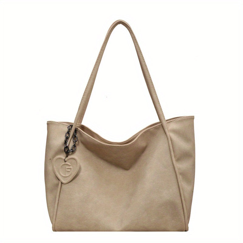 Chic Khaki Tote Bag for Women - Spacious & Stylish, Durable Faux Leather with Secure Clasp Closure