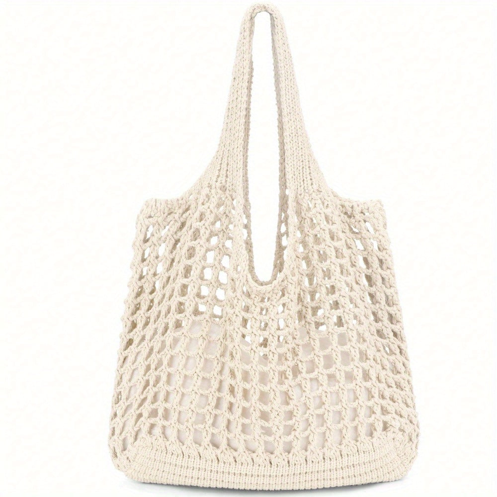 Hatisan 1 Pc Crochet Tote Bag For Women Tote Bag Aesthetic Crochet Beach Bag Hobo Bag Hippie Bag Summer Bag