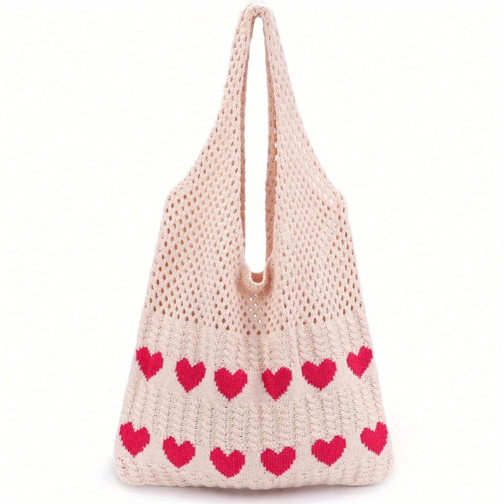 Hatisan 1 Pc Crochet Tote Bag For Women Tote Bag Aesthetic Crochet Beach Bag Hobo Bag Hippie Bag Summer Bag