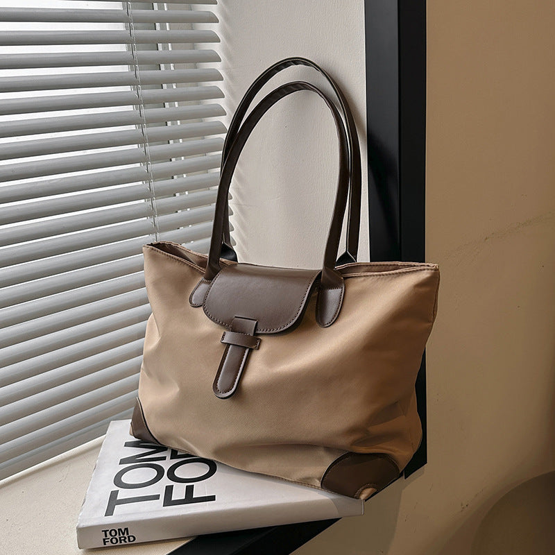 Chic Canvas Tote Bag for Women - Spacious & Versatile Shoulder Handbag with Zip Closure, Perfect for Daily Commute & Travel