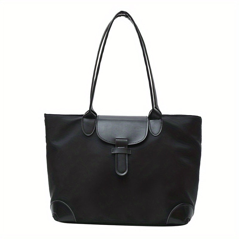 Chic Canvas Tote Bag for Women - Spacious & Versatile Shoulder Handbag with Zip Closure, Perfect for Daily Commute & Travel