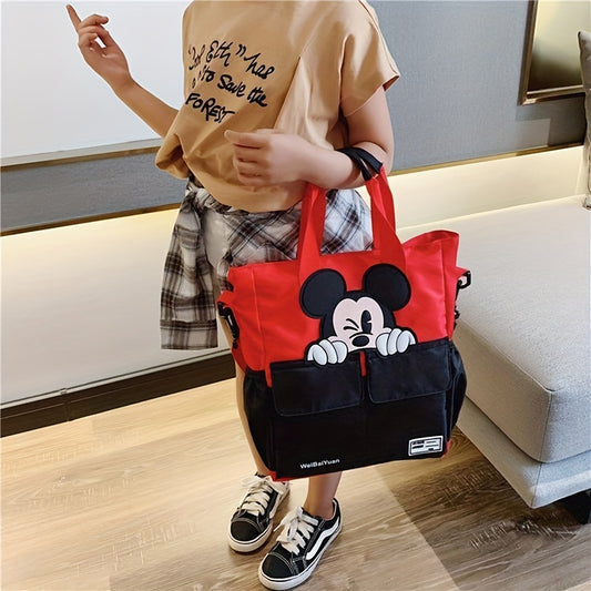 Disney Mickey Mouse Shoulder Bag, Cartoon Large Capacity Backpack, Cute Tote With Crossbody Strap