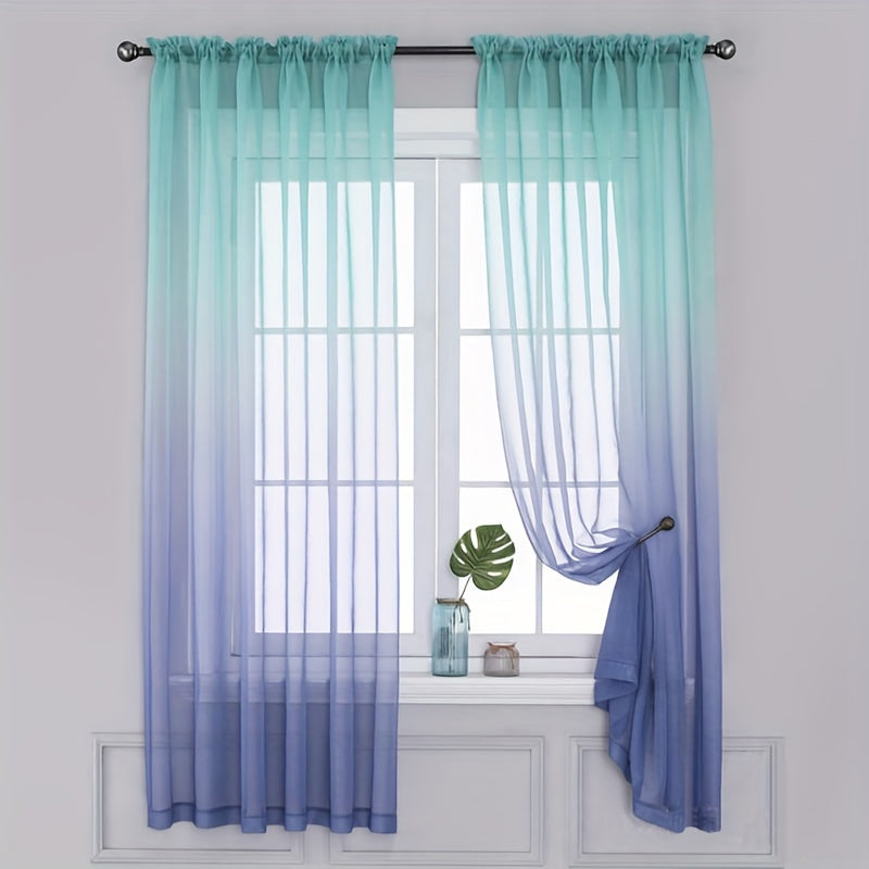 1 Panel Modern Gradient Sheer Curtain - Translucent, Not Transparent, Balcony and Room Darkening Solution - Perfect for Bedroom, Living Room, and Home Decor