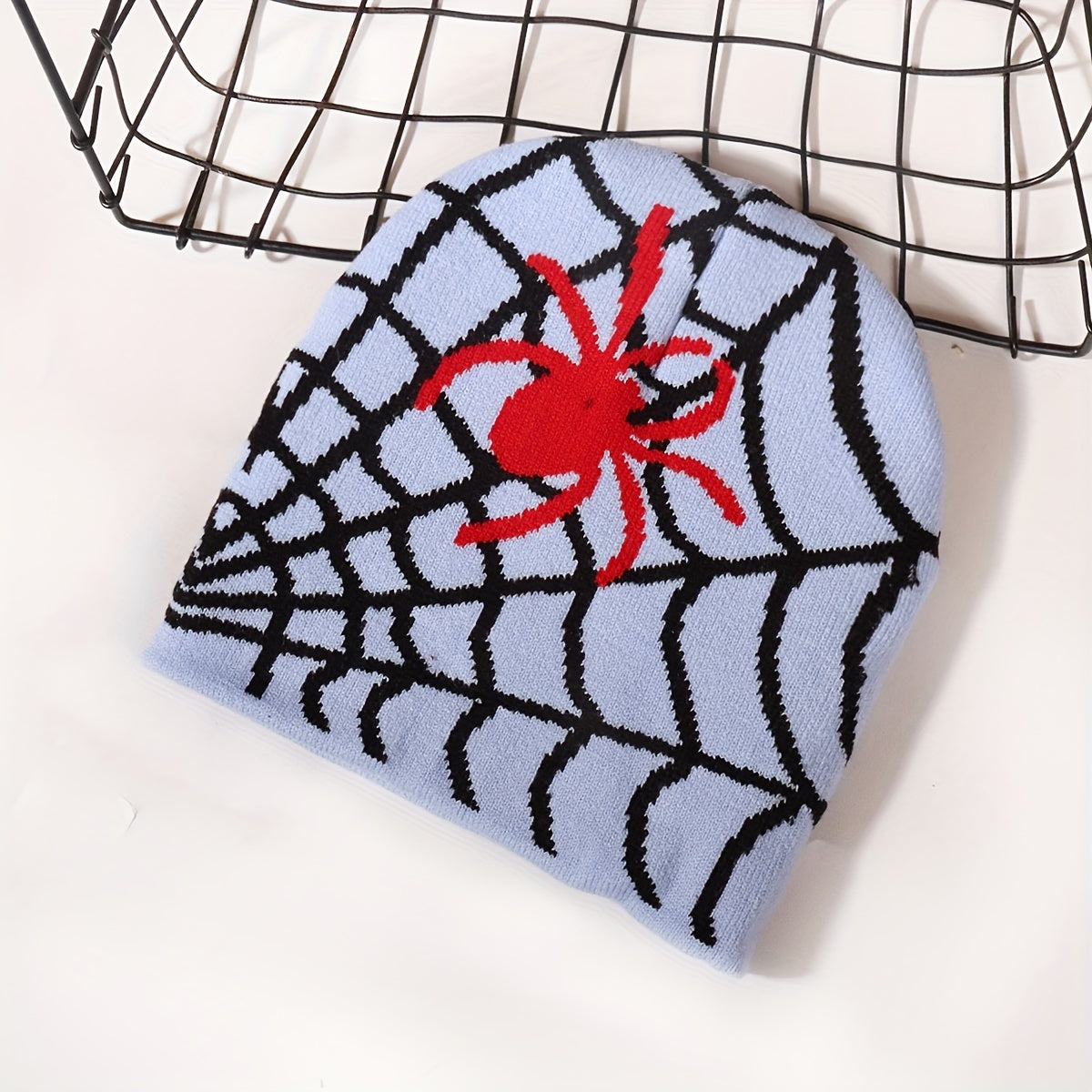 1pc Stylish Spider Web Knit Beanie Hat - Windproof Ear Protection, Fashionable Design, Ideal for Outdoor Activities, Halloween and Christmas Parties, Perfect Gift Choice for Friends and Family