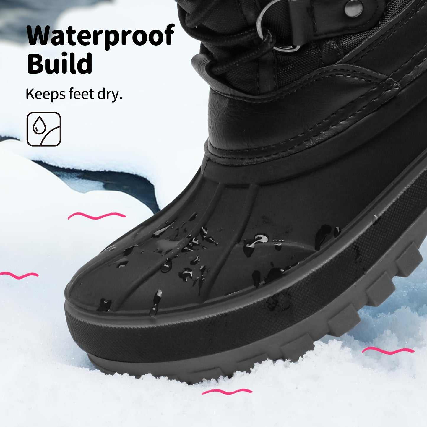 DREAM PAIRS KIDS Kids Boys And Girls Insulated Waterproof Winter Warm Comfortable Snow Boots