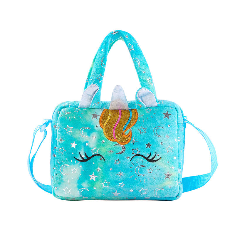 Playful Unicorn Embroidered Crossbody Bag for Girls - Lightweight, Fade-Resistant with Secure Zip Pocket