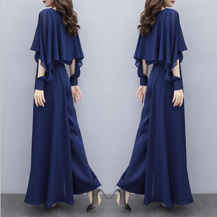 Chiffon High Waist Wide Leg Pants Suit Women's Summer New Women's Clothing Korean Style Western Style Leisure Fashion Two-Piece Suit Spring