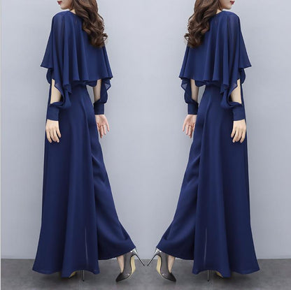 Chiffon High Waist Wide Leg Pants Suit Women's Summer New Women's Clothing Korean Style Western Style Leisure Fashion Two-Piece Suit Spring