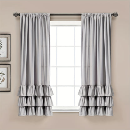 2pcs Heavy Duty Ruffle Curtains, Decorative Curtains For Living Room, Office Home Decor