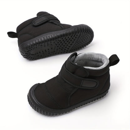 Kids' Cozy Fleece-Lined Snow Boots - Non-Slip, Warm Outdoor Shoes for Boys & Girls, Perfect for Hiking & Training