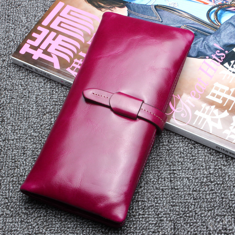 Rfid2024 New Wallet Long Ladies Wallet Large Capacity First Layer Cowhide Men's Clutch Coin Purse