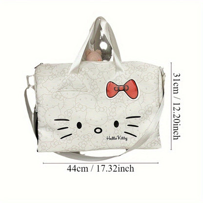 Adorable HelloKitty Large Shoulder Bag - Cute Cartoon Design, Spacious Capacity, Ideal for Fitness, Gym & Travel - Versatile Crossbody Handbag