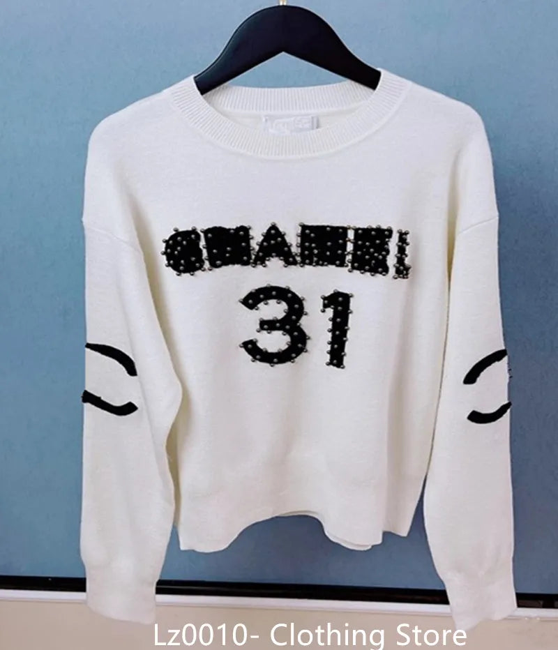 Advanced version Women's Sweaters France trendy Clothing C letter Graphic 31 Embroidery Fashion Round neck Coach channel hoodie Luxury brands Sweater tops tees