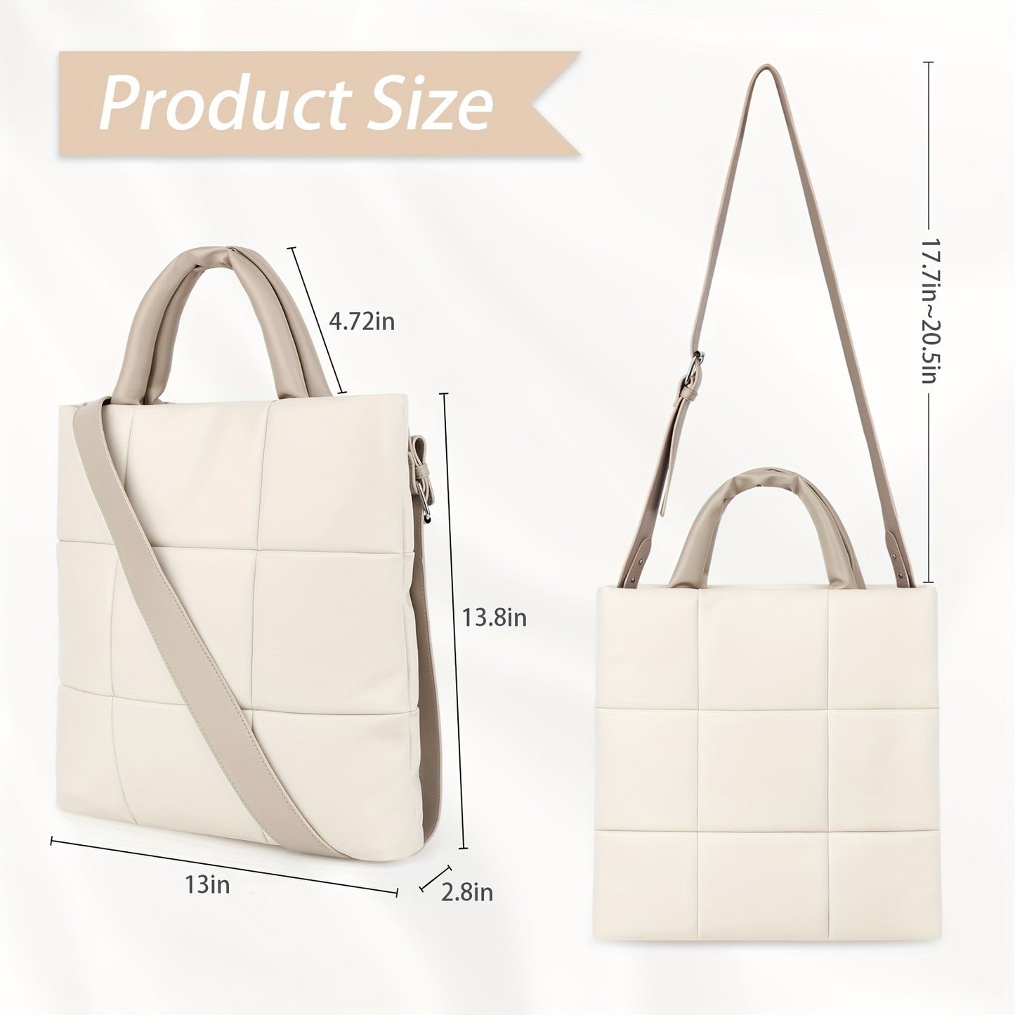 Elegant Tote Bag With Adjustable Shoulder Strap, Simple Design Crossbody Bag For Daily Commute