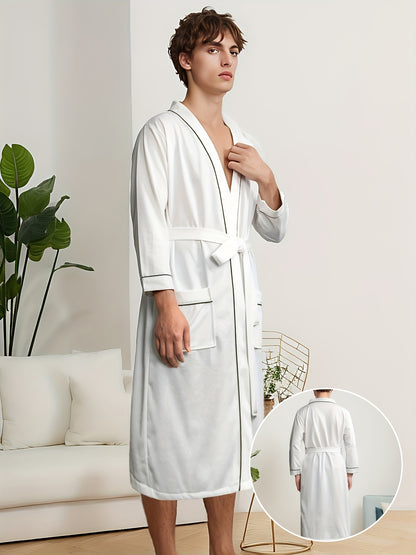 Luxury Mens Robe - Exquisitely Fashionable, Ultra-Soft, and Comfortable Long Sleeve Relaxed Fit with Adjustable Belt - Perfect for Mens Nighttime Lounging and Relaxation