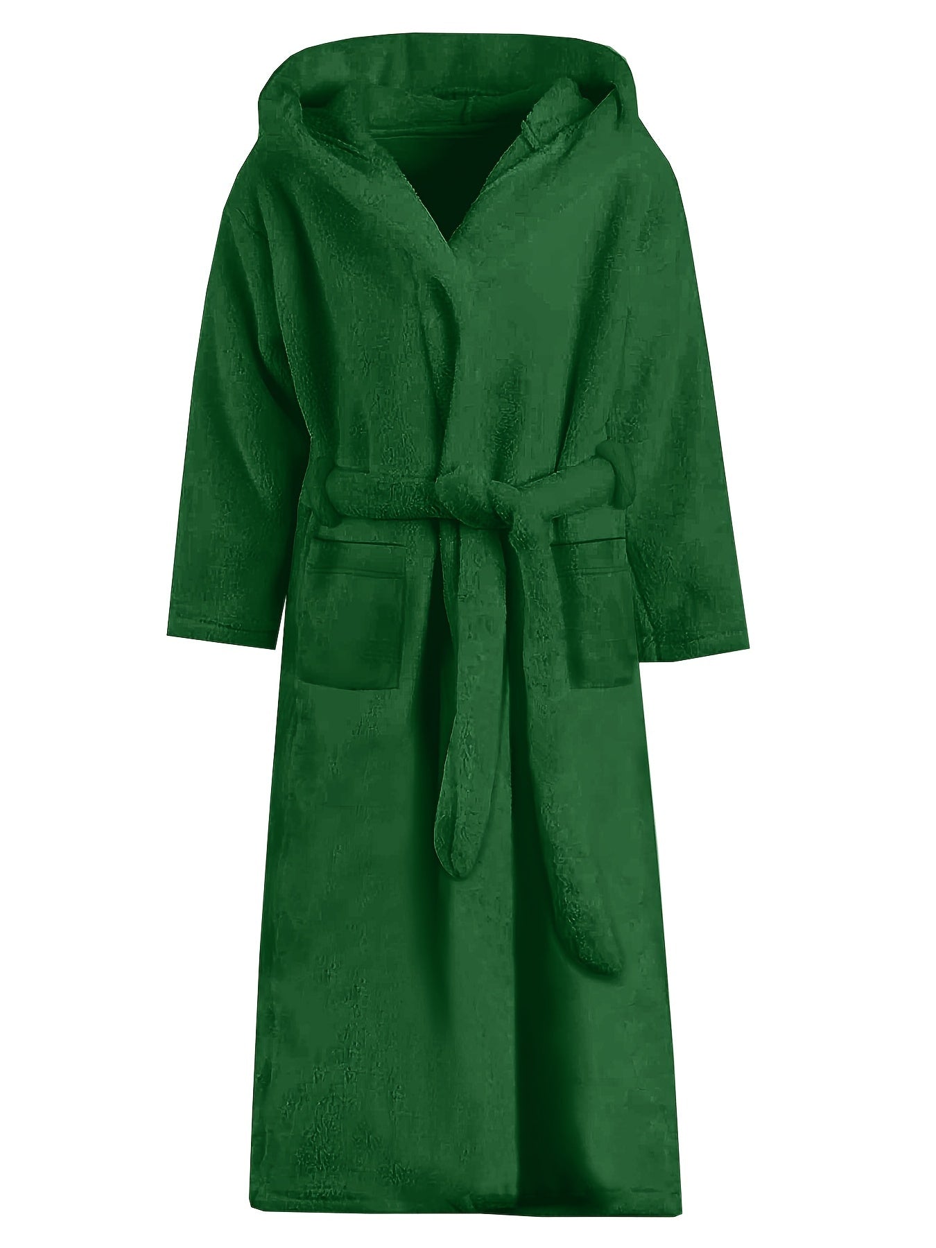 Mens Fleece Robe - Ultra-Soft, Thick, and Plush Solid Fleece with Stylish Hood, Adjustable Lace-Up Front, and Convenient Pocket - Perfect for Lounging Around the House, Post-Shower Relaxation, and Cold Winter Nights