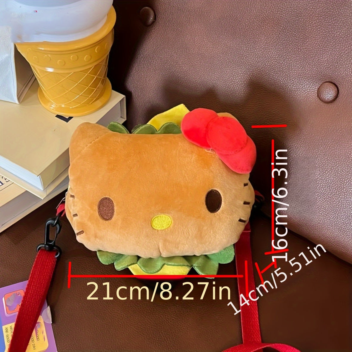 Hello Kitty Plush Bag Kawaii Crossbody Bag Cartoon Hamburg Style Anime Handbags High-Capacity Kawaii Hello Kitty Bag Gifts